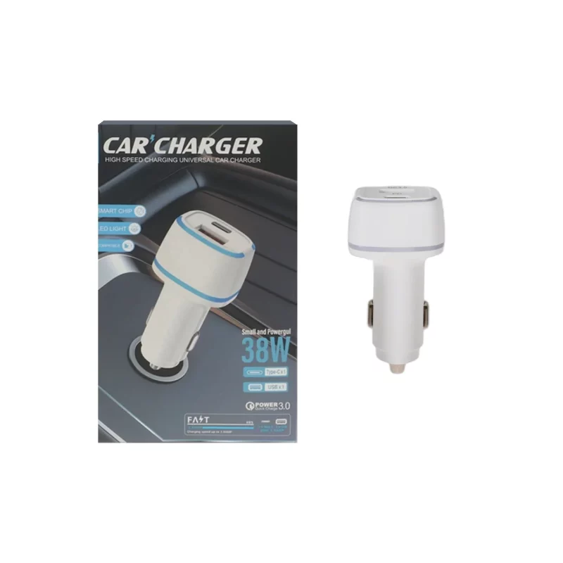 شارژر فندکی فست و PD دو پورت مدل CC-XL 38W - سفید - BSA - تصویر 2