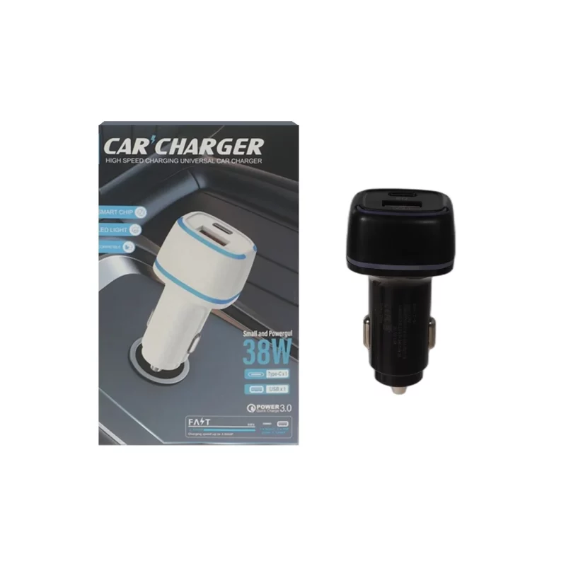 شارژر فندکی فست و PD دو پورت مدل CC-XL 38W - مشکی - BSA - تصویر 2