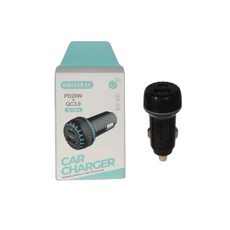 شارژر فندکی فست و PD دو پورت مدل Q-004 20W - مشکی - BSA - تصویر 2