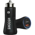 شارژر فندکی فست و PD دو پورت Shoosh مدل SH-801 52.5W - مشکی - SMO - تصویر 3