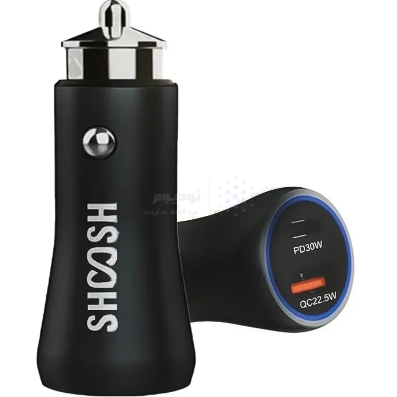 شارژر فندکی فست و PD دو پورت Shoosh مدل SH-801 52.5W - مشکی - SMO - تصویر 3