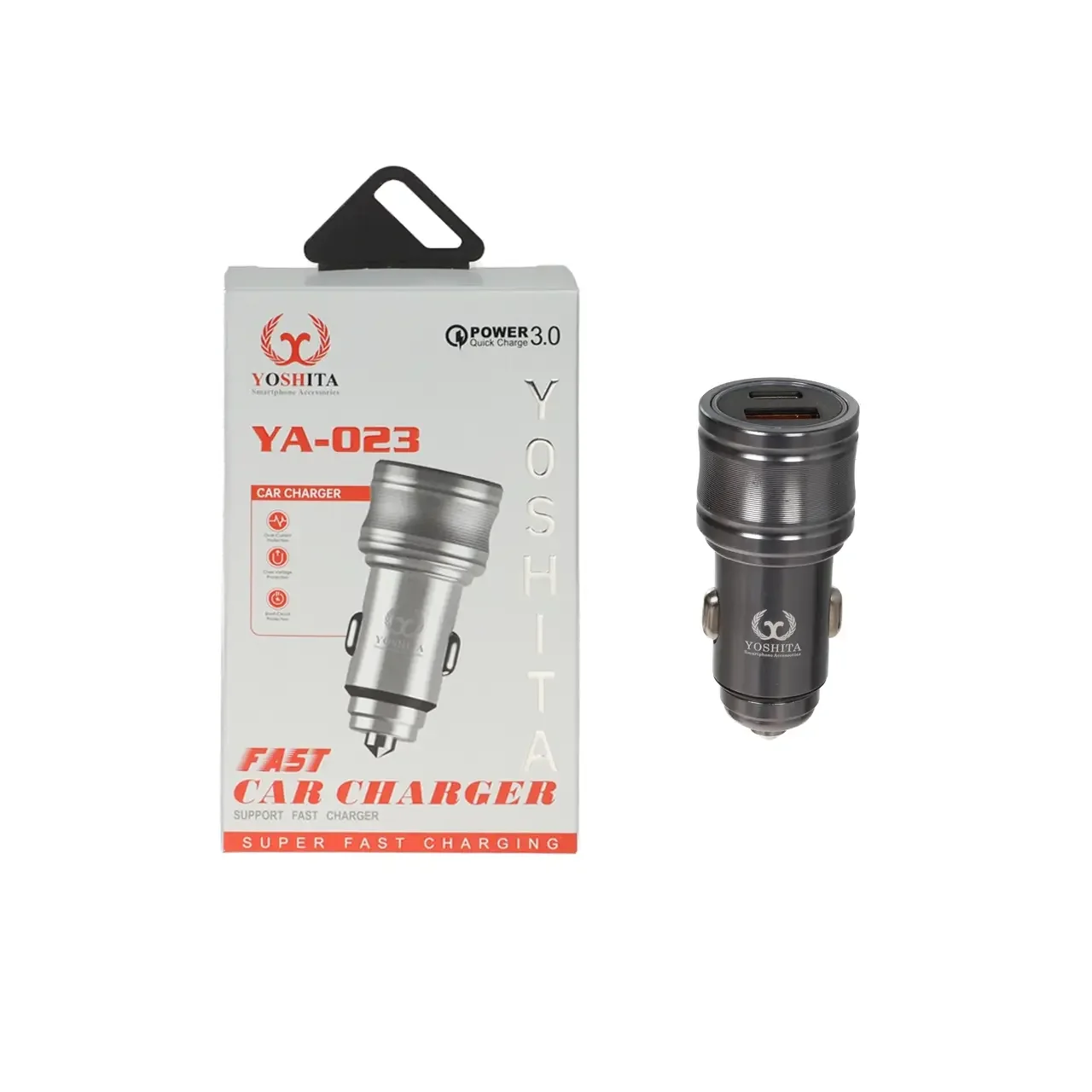 1585-1847512-1 شارژر فندکی PD و فست دو پورت Yoshita مدل YA-023 - خاکستری - MMS (گارانتی شش ماهه YA) - تصویر 1