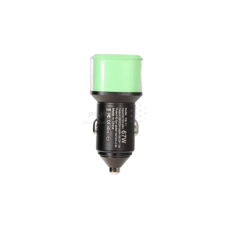 شارژر فندکی PD و فست دو پورت V-Smart مدل VS-11 67W - سبز - BSA - تصویر 4