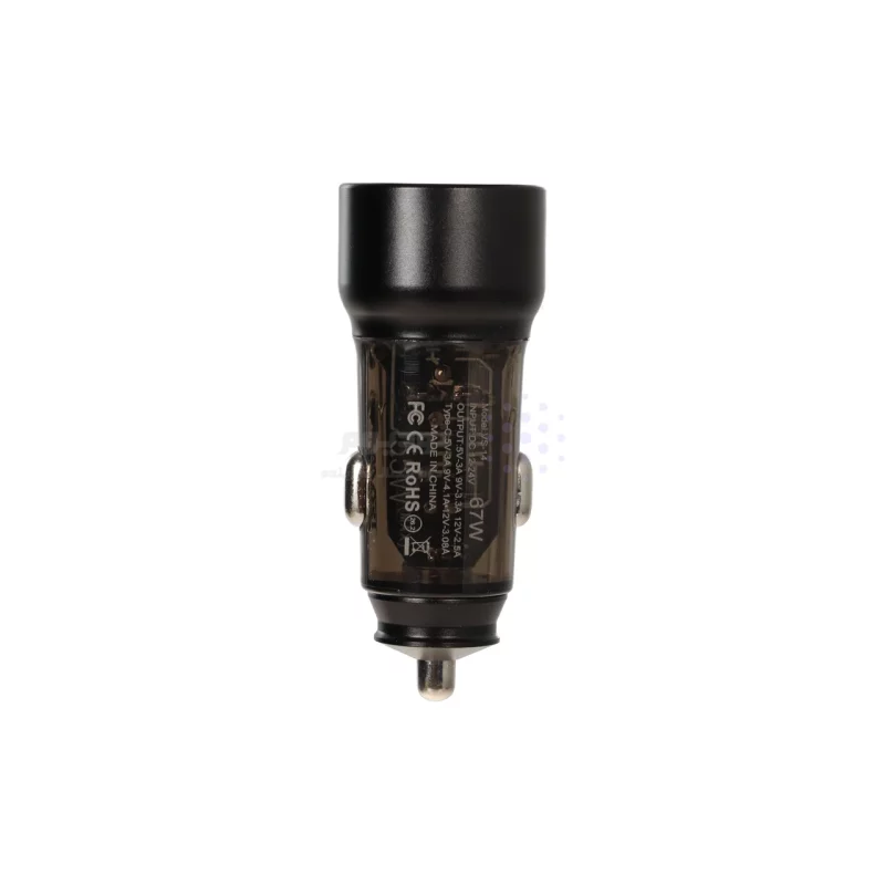 شارژر فندکی PD و فست دو پورت V-Smart مدل VS-14 67W - مشکی - BSA - تصویر 3