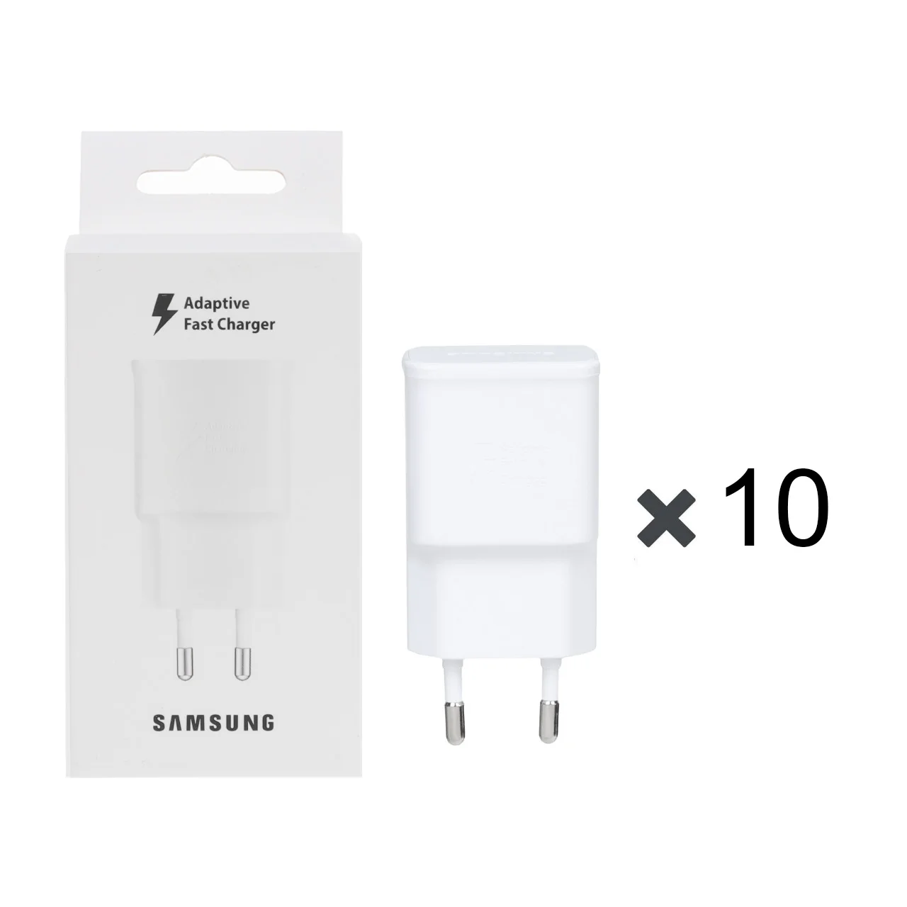 1585-878324-1 پک 10 عددی شارژر دیواری فست تک پورت SAMSUNG مدل S10 - سفید - DST (گارانتی شش ماهه) - تصویر 1