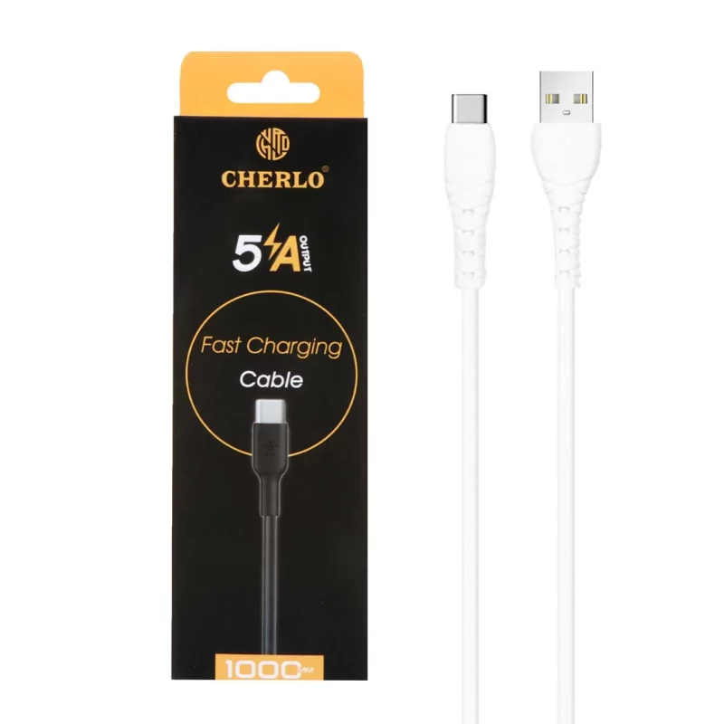 کابل شارژ فست CHERLO Type-C مدل CH-TC10 - سفید - SMO - تصویر 2