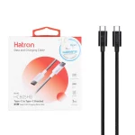 کابل شارژ فست Hatron Type-C To Type-C مدل HC605HB 65W - مشکی