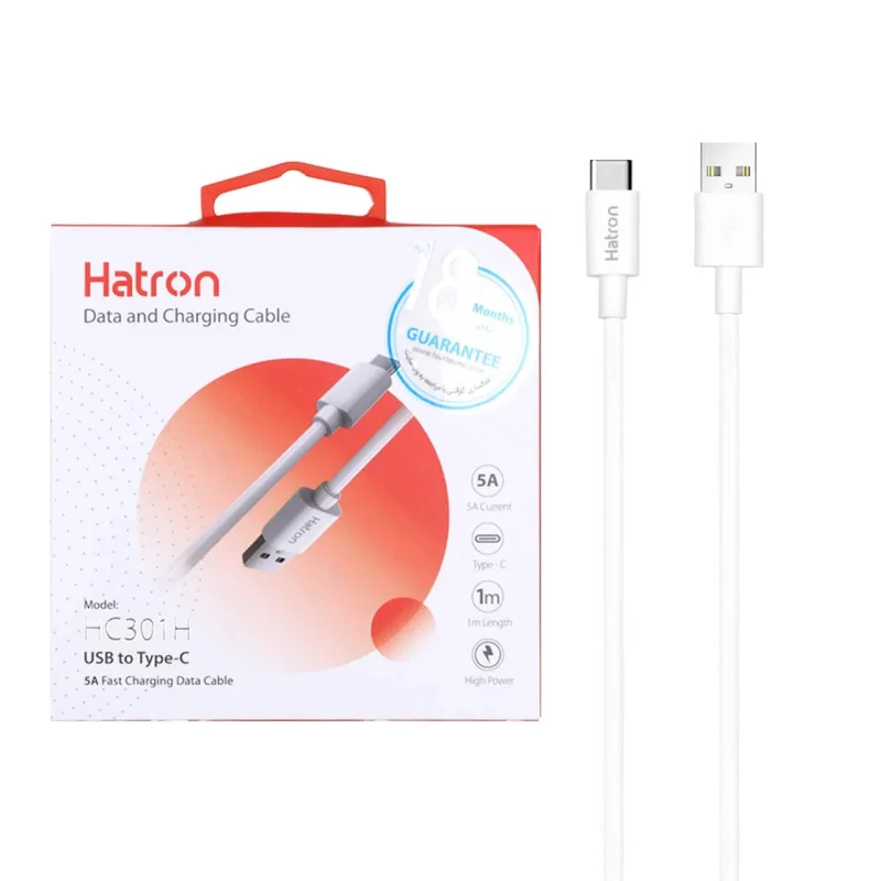 کابل شارژ فست Hatron Type-C مدل HC301H - سفید - تصویر 2