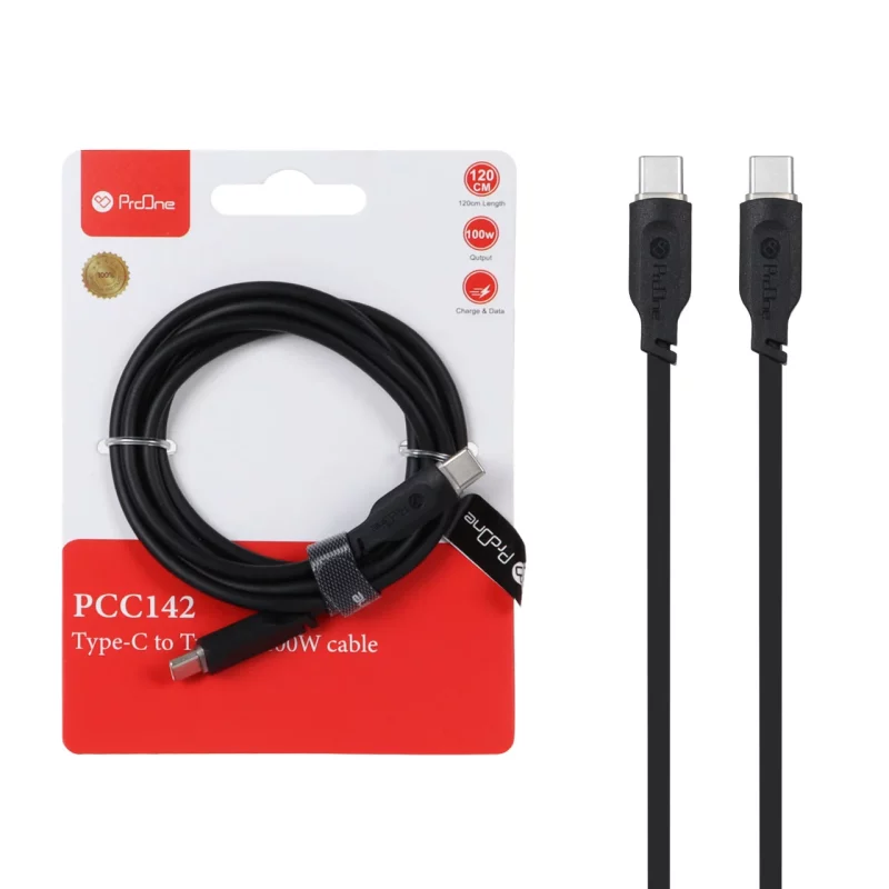 کابل شارژ فست ProOne Type-C To Type-C مدل PCC142 100W - مشکی - تصویر 2