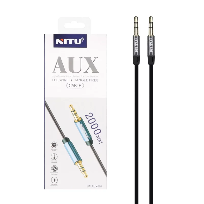 کابل 2 متری Nitu Aux مدل NT- Aux004 - مشکی - تصویر 2