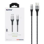 کابل شارژ و دیتا فست کنفی 1.2 متری Nitu Type-C مدل NC349GY - خاکستری (گارانتی 18 ماه تعویض نیکان همراه)