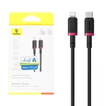کابل شارژ PD و فست Baseus Type-C to Lightning مدل Dura CB00123 20W - مشکی قرمز (گارانتی آونگ)