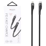 کابل شارژ 3 متری PD و فست Yesido Type-C To Lightning مدل CA115 27W - مشکی (گارانتی 18 ماه تعویض نیکان همراه)