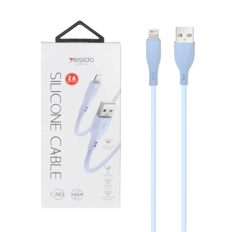 کابل شارژ آیفون Yesido مدل CA119L - آبی (گارانتی 18 ماه تعویض نیکان همراه) - تصویر 2
