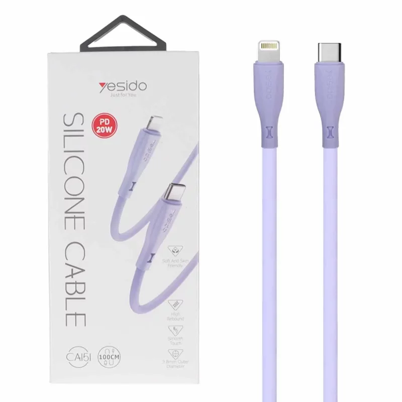 کابل شارژ PD و فست Yesido Type-C to Lightning مدل CA151 - یاسی (گارانتی 18 ماه تعویض نیکان همراه) - تصویر 2