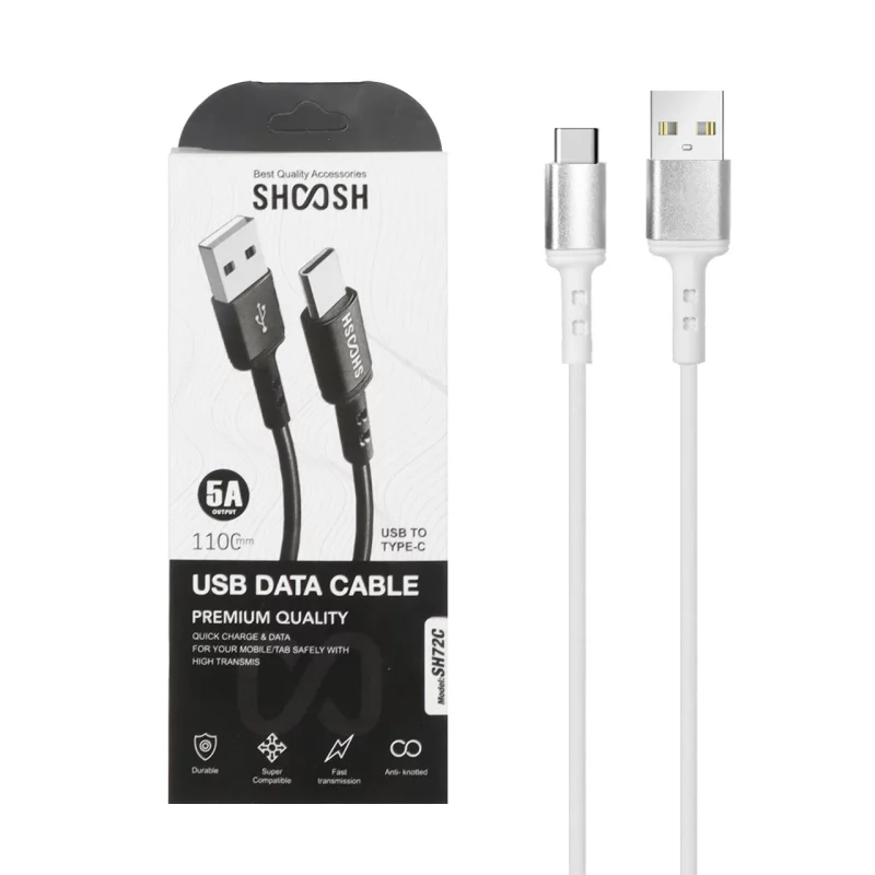کابل شارژ 1.1 متری فست Shoosh Type-C مدل SH72C - سفید - SMO - تصویر 2