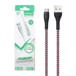 کابل شارژ 1.1 متری فست CHERLO Type-C مدل CH-TCK01 - سفید قرمز - SMO