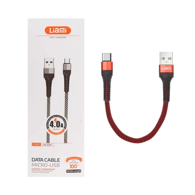 کابل شارژ فست پاوربانک Liami Type-C مدل LM-520C - قرمز (گارانتی شش ماهه شرکتی) - تصویر 2
