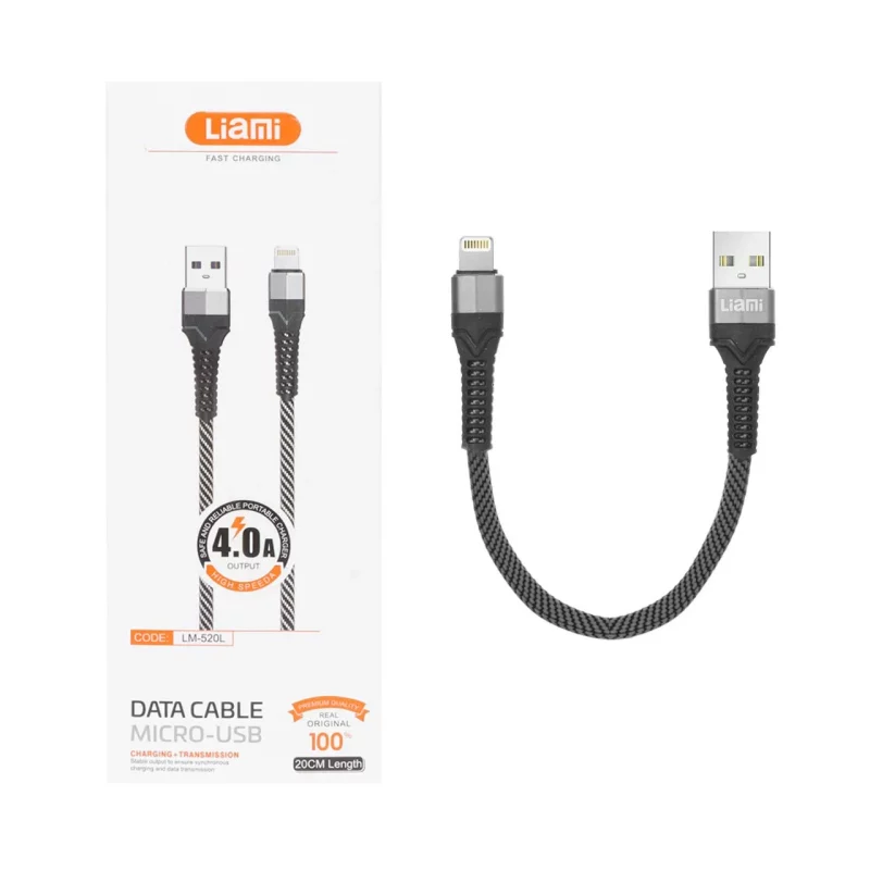 کابل شارژ فست پاوربانک آیفون Liami مدل LM-520L - خاکستری (گارانتی شش ماهه شرکتی) - تصویر 2