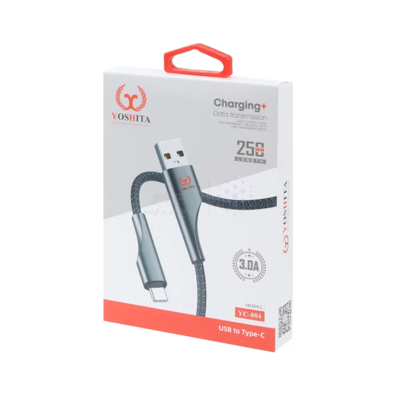 کابل شارژ فست پاوربانک YOSHITA Type-C مدل YC-004 - مشکی - MMS - تصویر 4