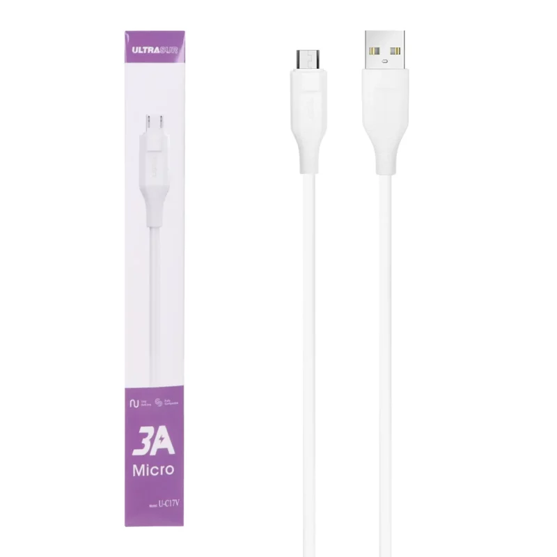 کابل شارژ فست اندروید UltraSUR مدل U-C17V - سفید - تصویر 2