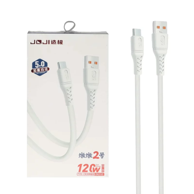 کابل شارژ فست Joji Type-C مدل ZA211C 120W - سفید - تصویر 2