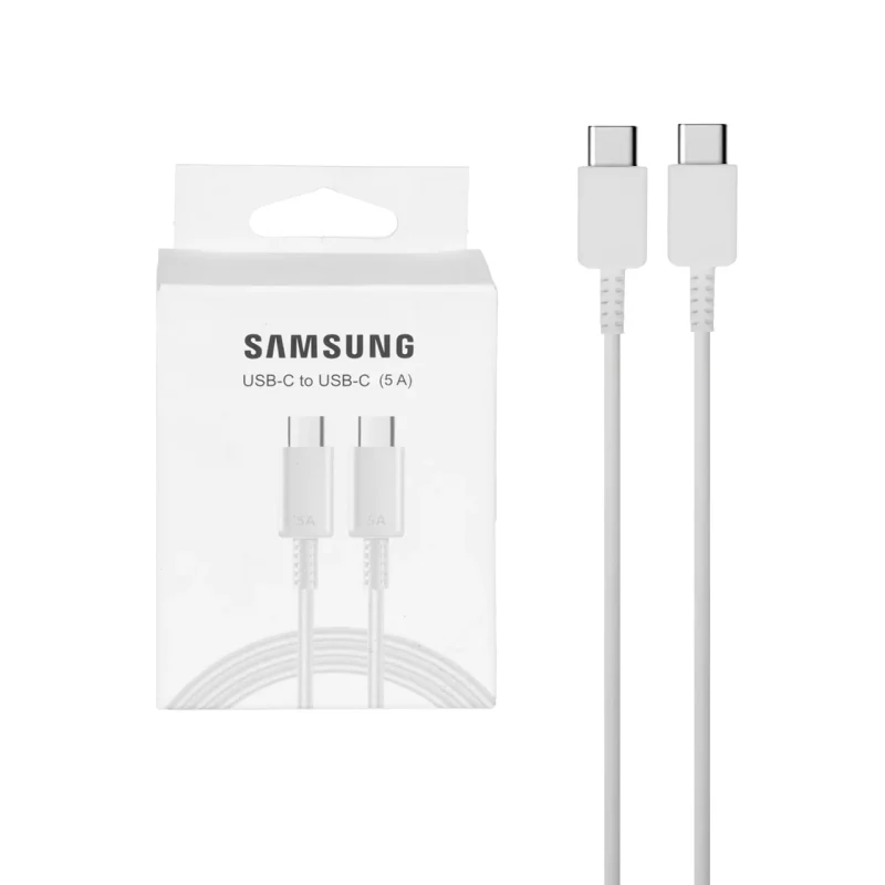 کابل شارژ Samsung Type-C to Type-C 5A - سفید (پک دار) - SMO - تصویر 2