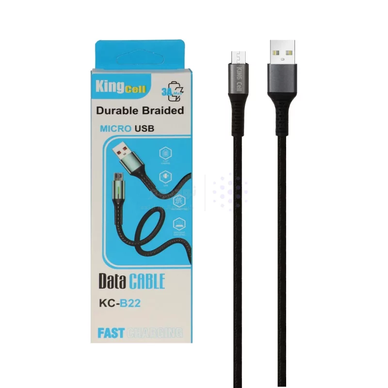 کابل شارژ کنفی فست اندروید King Cell مدل KC-B22 - مشکی - ASP (گارانتی شش ماهه آروین) - تصویر 3