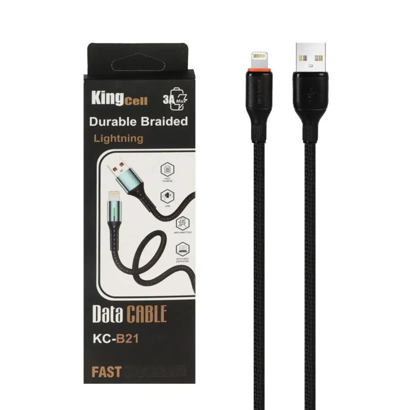 کابل شارژ فست آیفون King Cell مدل KC-B21 - مشکی - ASP (گارانتی شش ماهه آروین) - تصویر 2