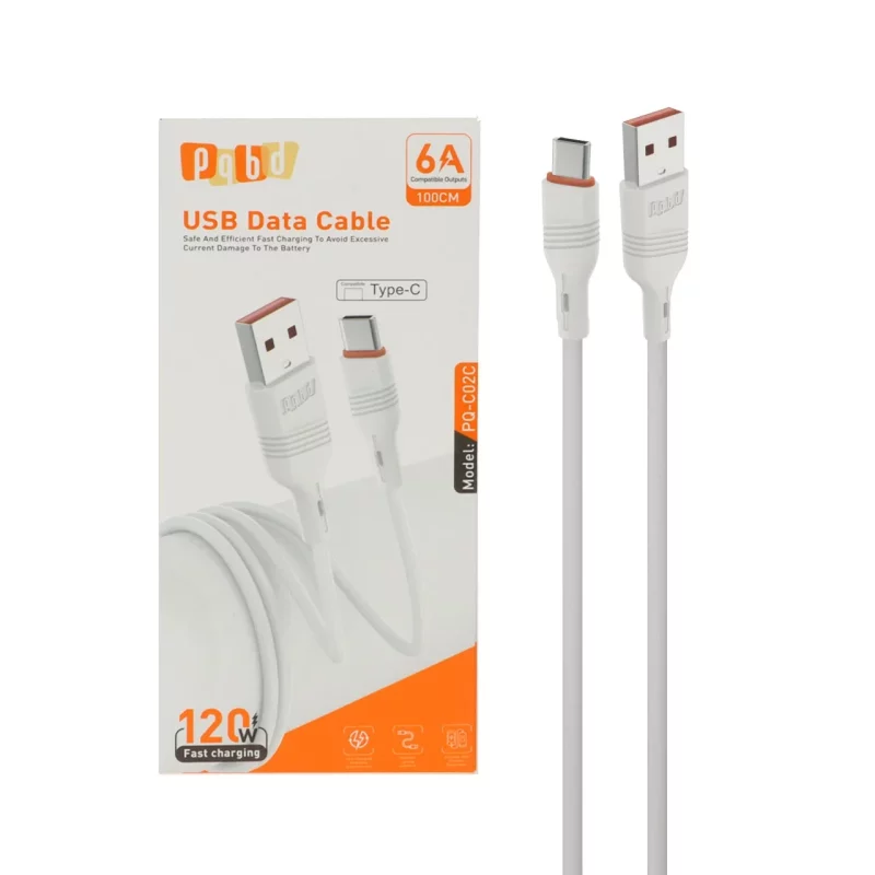 کابل شارژ فست pqbd Type-C مدل PQ-C02C - سفید - تصویر 2