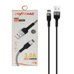 کابل شارژ فست آیفون Power Max مدل PM001 - مشکی طوسی