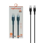کابل شارژ فست Power Max Type-C To Type-C مدل PM001CC 60W - مشکی