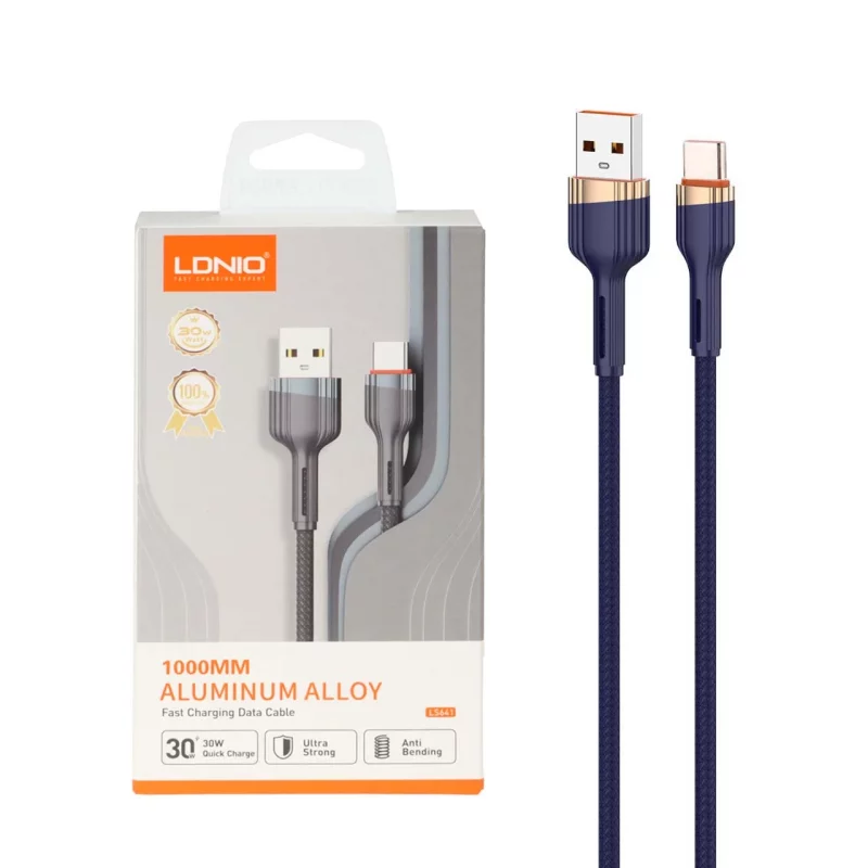 کابل شارژ فست LDNIO Type-C مدل LS641 - سرمه ای (اصلی) - تصویر 2