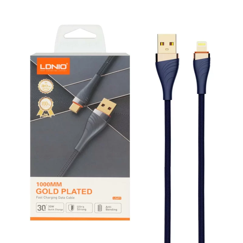 کابل شارژ فست آیفون LDNIO مدل LS691 - سرمه ای (اصلی) - تصویر 2