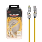 کابل شارژ PD و فست چهارکاره 1.2 متری TSCO مدل GCA240 240W - زرد (گارانتی 18 ماهه تسکو)
