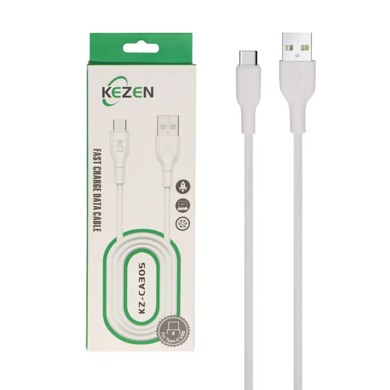 کابل شارژ فست KEZEN Type-C مدل KZ-CA305 - سفید - kZN - تصویر 2