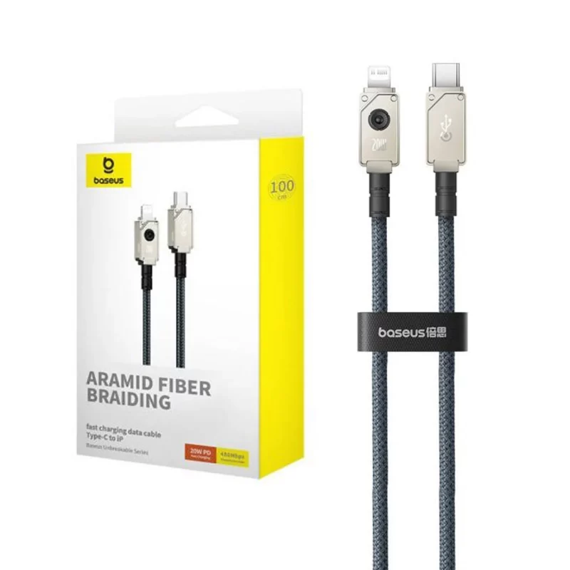 کابل شارژ PD و فست Baseus Type-C To Lightning مدل Arming Fiber Braiding CB000049 20W - سفید (گارانتی آونگ) - تصویر 2