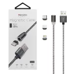 کابل شارژ فست مگنتی تبدیل USB به لایتنینگ-yesido Type-c-MicroUSB مدل CA11-خاکستری (گارانتی 18 ماه تعویض نیکان همراه)