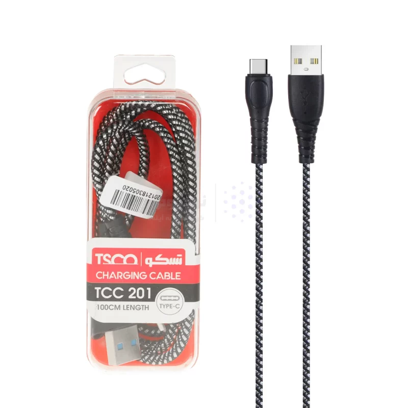 کابل شارژ و دیتا فست کنفی TSCO Type-C مدل TCC 201 - مشکی سفید(گارانتی 12 ماهه TSCO) - تصویر 3