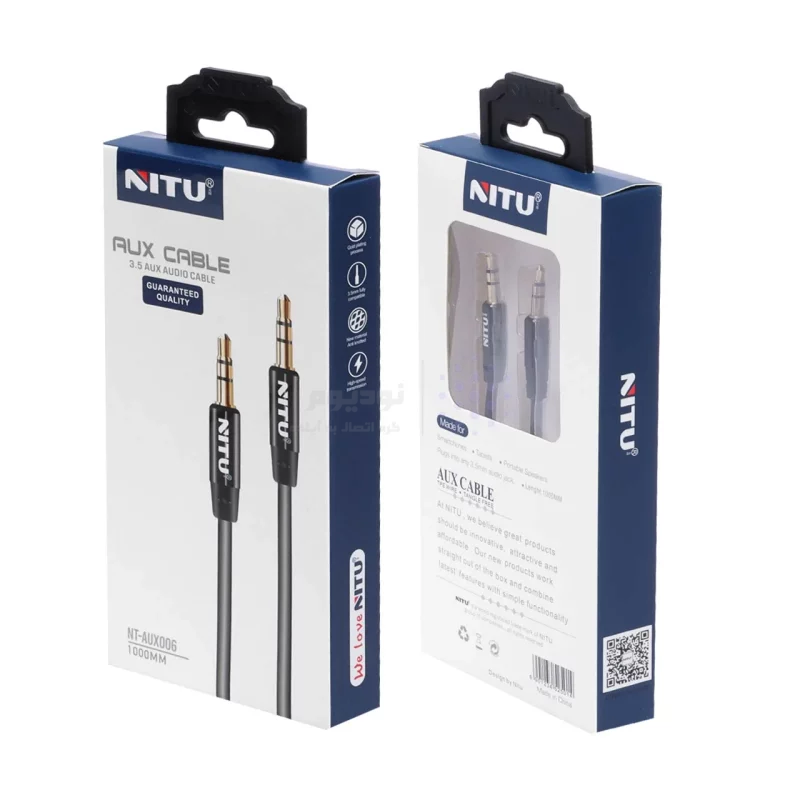 کابل صدا 1 متری NITU AUX مدل 006 - مشکی (گارانتی 18 ماه تعویض نیکان همراه) - تصویر 3