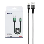 کابل شارژ پاوربانک فست آیفون NITU مدل NC34 - خاکستری (گارانتی 18 ماه تعویض نیکان همراه)