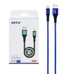 کابل شارژ پاوربانک فست آیفون NITU مدل NC34 - آبی (گارانتی 18 ماه تعویض نیکان همراه)