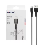 کابل شارژ فست 1.2 متری NITU Type-C مدل NC129B - مشکی (گارانتی 18 ماه تعویض نیکان همراه)