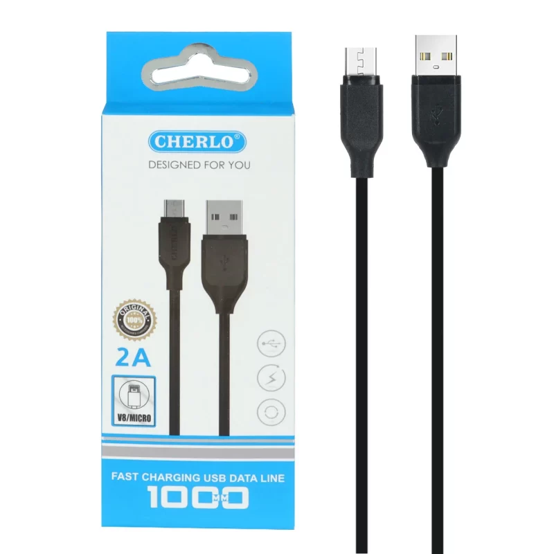کابل شارژ اندروید CHERLO مدل CH-V801 - مشکی - SMO - تصویر 2
