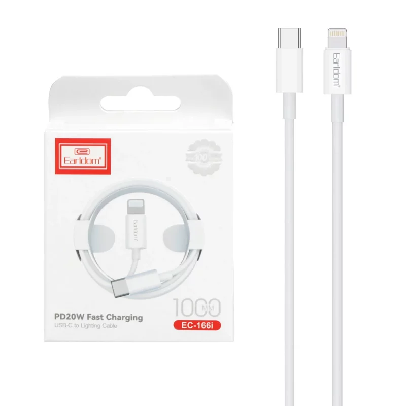 کابل شارژ فست Earldom Type-C to Lightning مدل EC-166i - سفید - تصویر 2