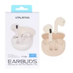 ایرفون بی سیم VIPLATINA مدل VT25 - کرم (گارانتی 18 ماه تعویض نیکان همراه)