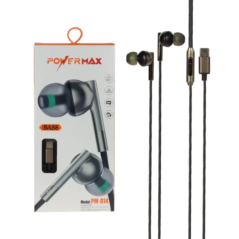 هندزفری باسیم Power Max Type-C مدل PM-014 - مشکی - تصویر 2