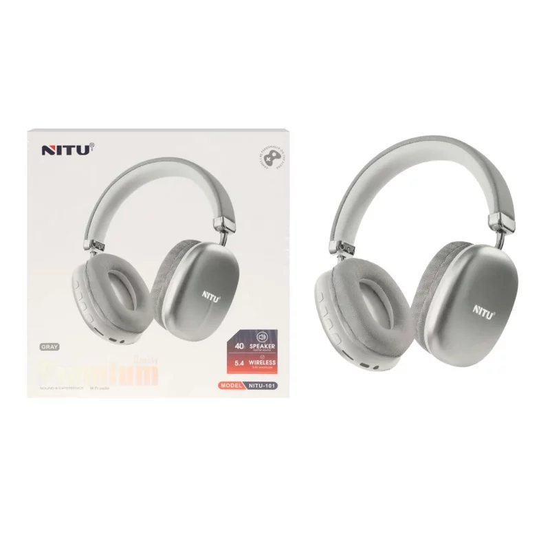 هدفون بی سیم Nitu مدل Nitu-101 - خاکستری (گارانتی 18 ماه تعویض نیکان همراه) - تصویر 2