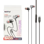 هندزفری باسیم Nitu Type-C مدل NE63 - مشکی (گارانتی 18 ماه تعویض نیکان همراه)