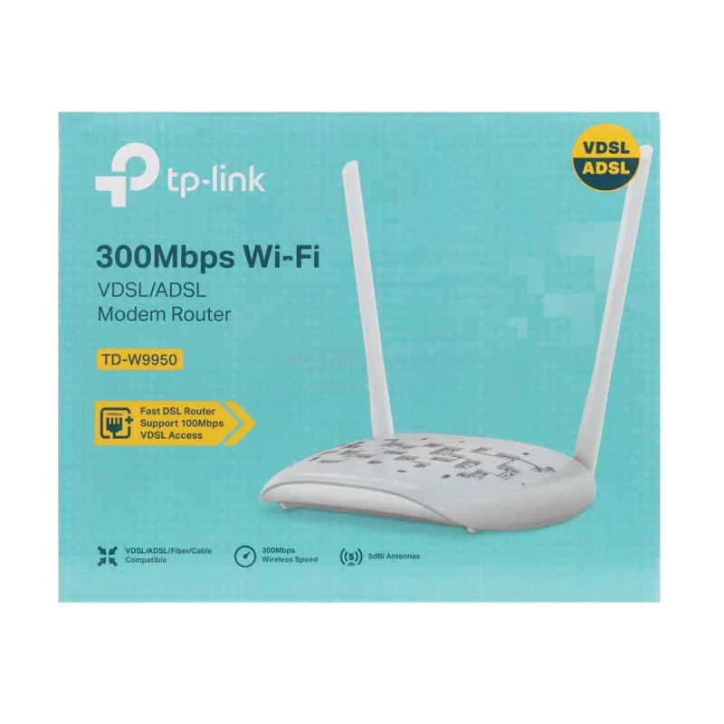TP-LINK TD_W9950 _Ver 1.0 300Mbps Wireless N ADSL2+ Modem Router (گارانتی 12 ماهه آیهان گستر) - تصویر 4